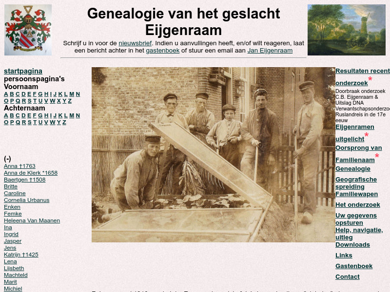 Screenshot van website