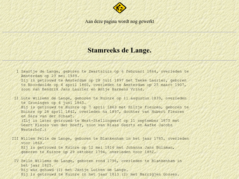 Screenshot van website