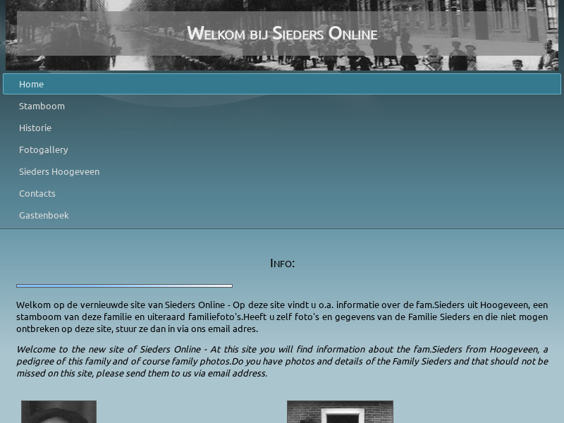 Screenshot van website