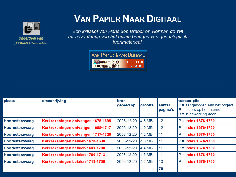Screenshot van website