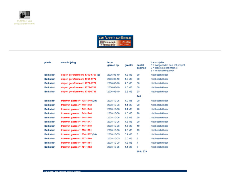 Screenshot van website