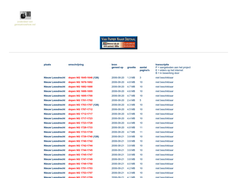 Screenshot van website