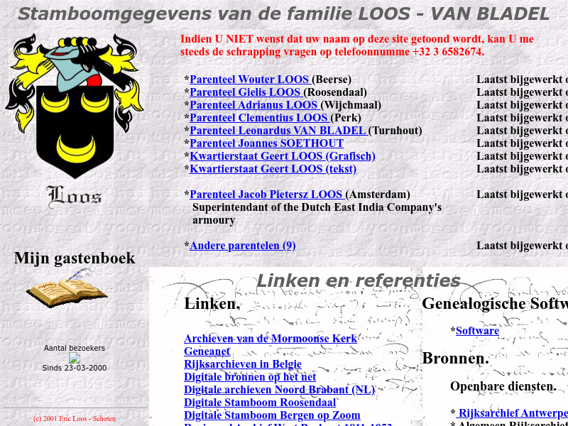Screenshot van website