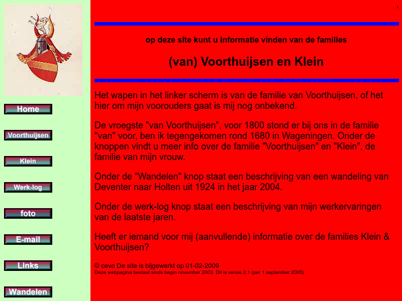 Screenshot van website