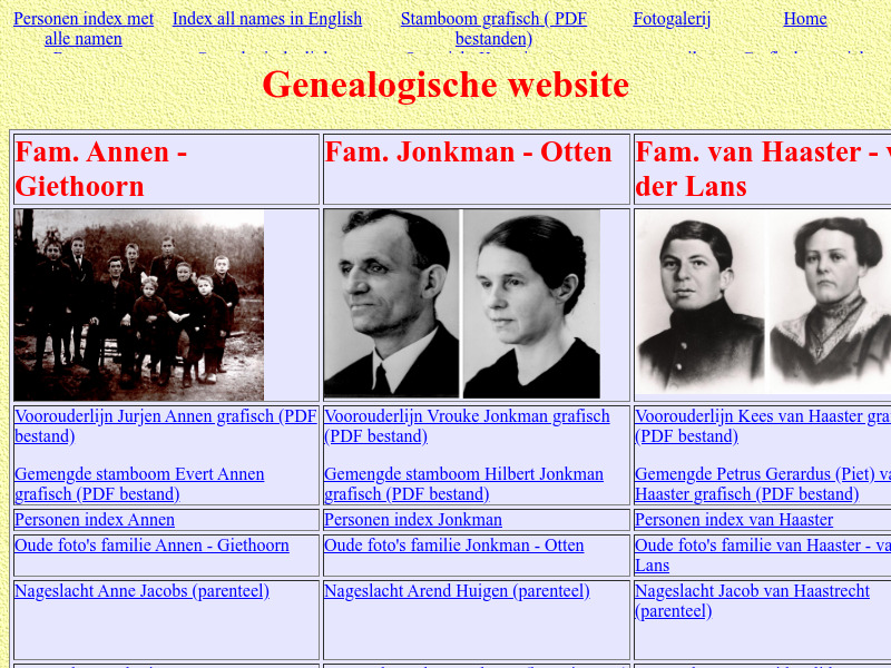 Screenshot van website