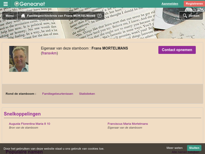 Screenshot van website