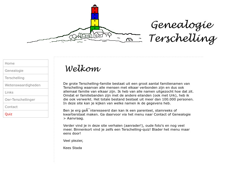 Screenshot van website