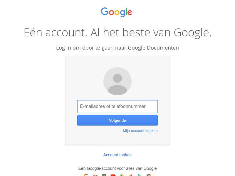 Screenshot van website