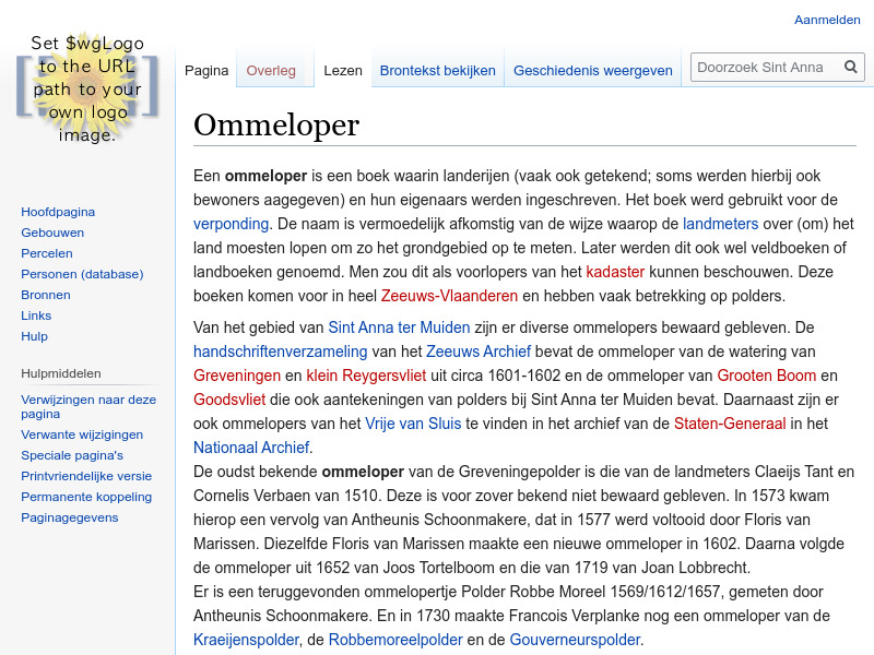 Screenshot van website