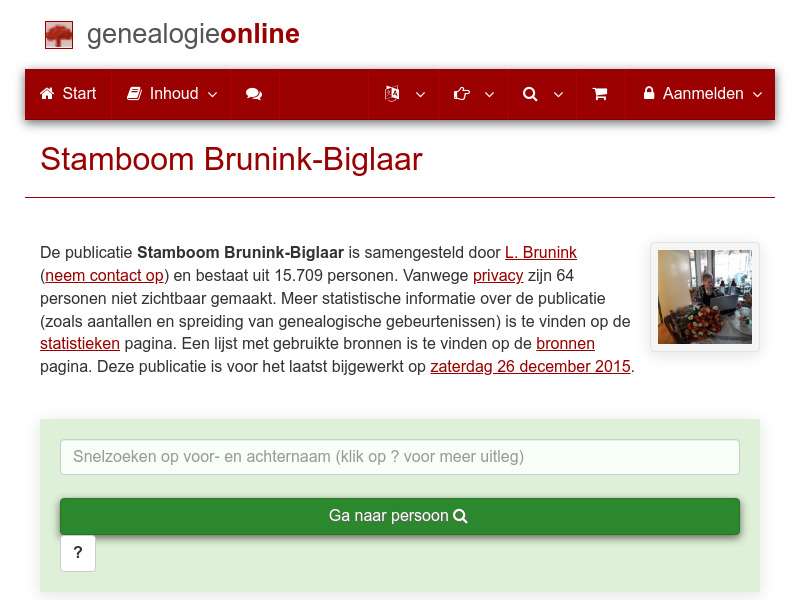 Screenshot van website