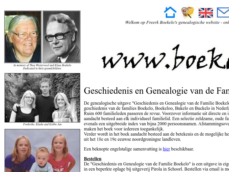 Screenshot van website