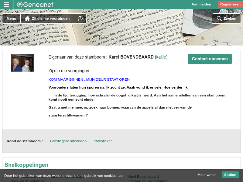 Screenshot van website