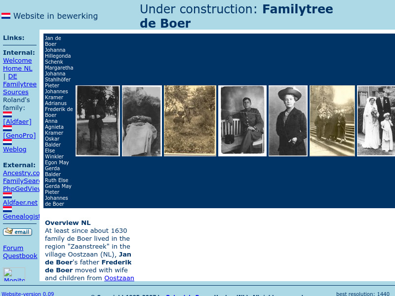 Screenshot van website