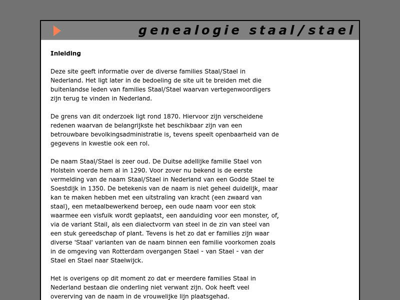 Screenshot van website