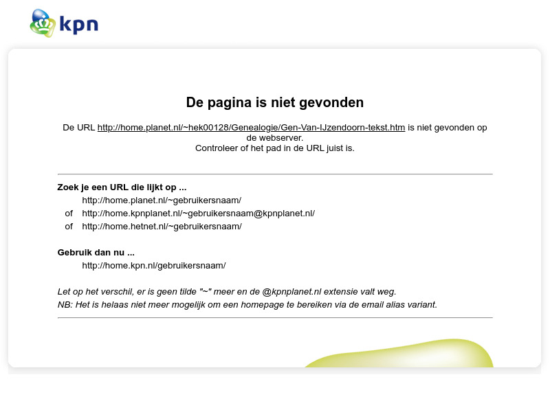 Screenshot van website