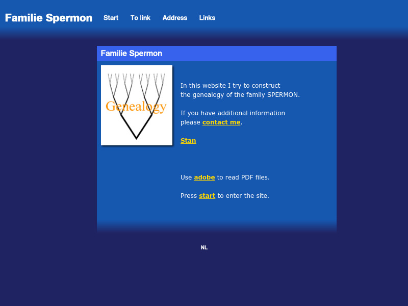 Screenshot van website