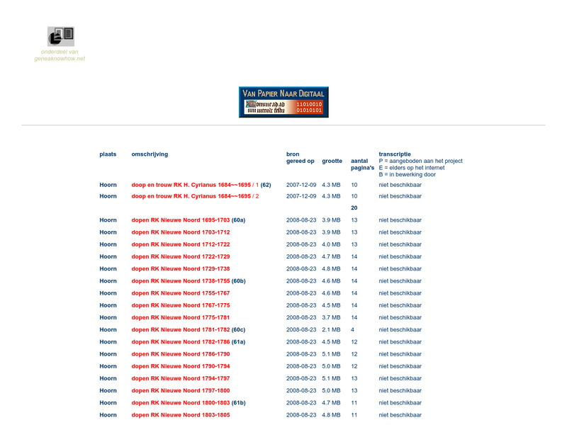 Screenshot van website