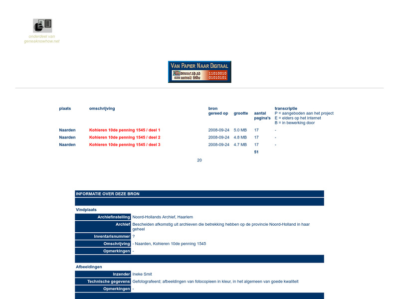 Screenshot van website