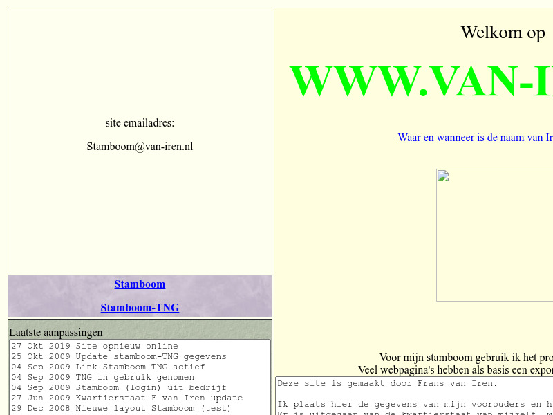 Screenshot van website