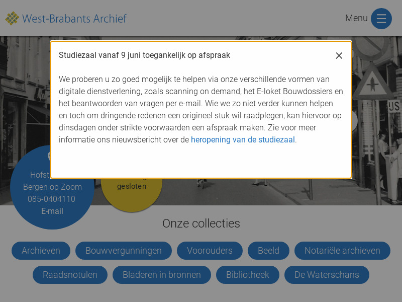 Screenshot van website