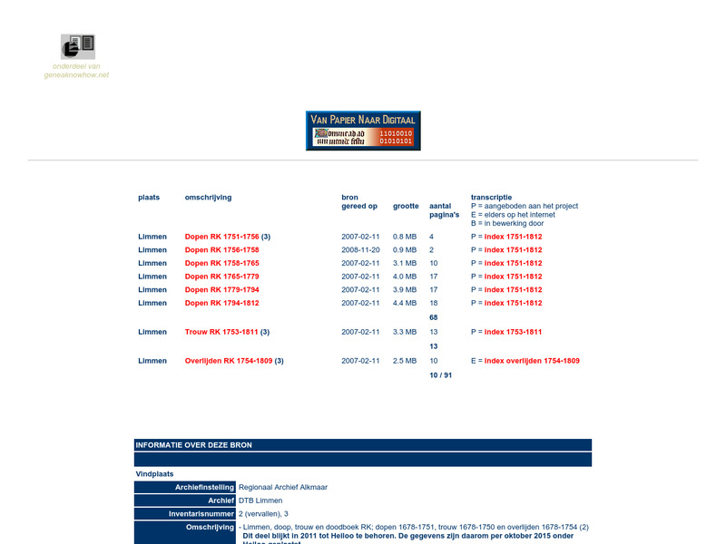 Screenshot van website