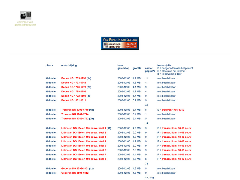 Screenshot van website