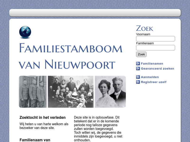 Screenshot van website
