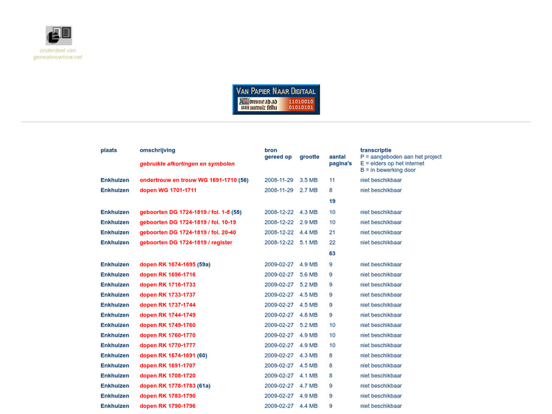 Screenshot van website