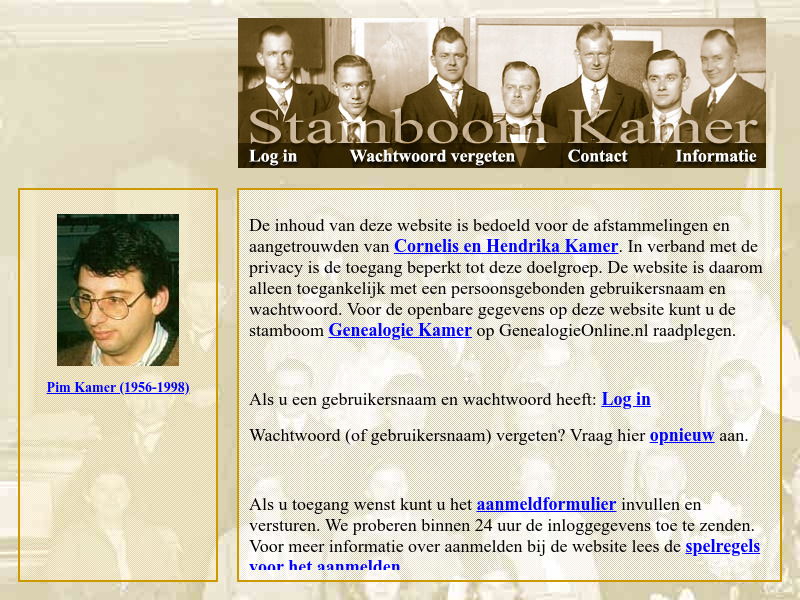 Screenshot van website
