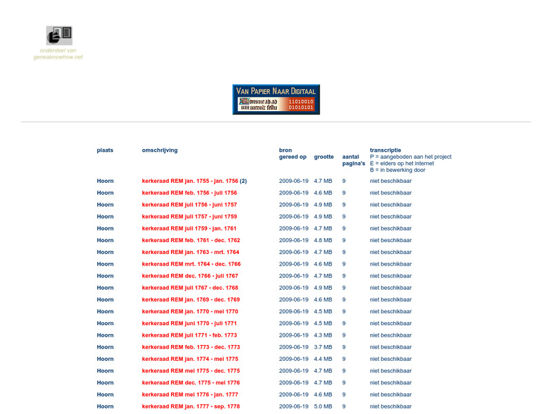 Screenshot van website