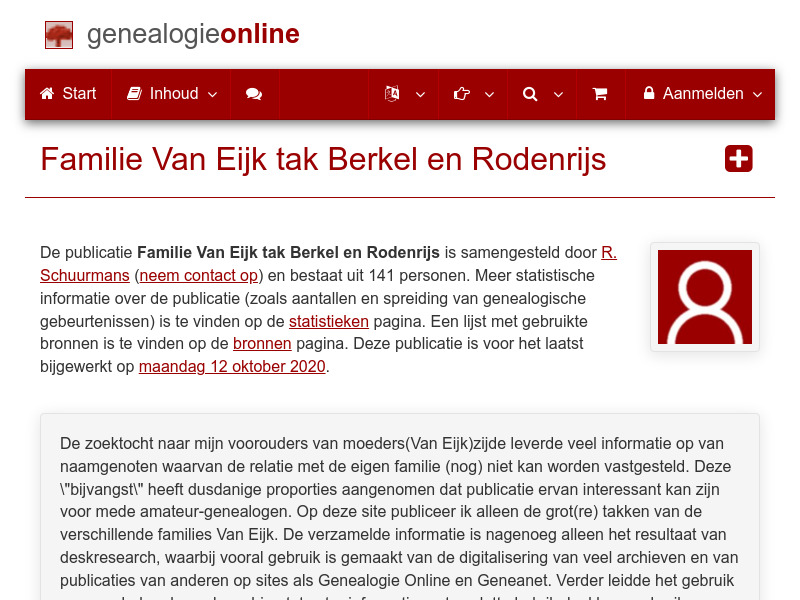 Screenshot van website