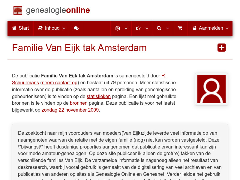 Screenshot van website