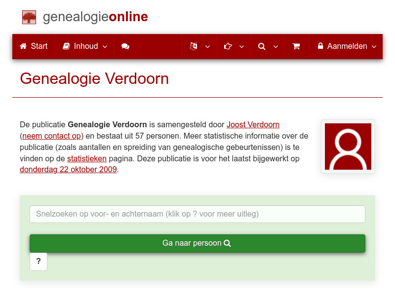 Screenshot van website