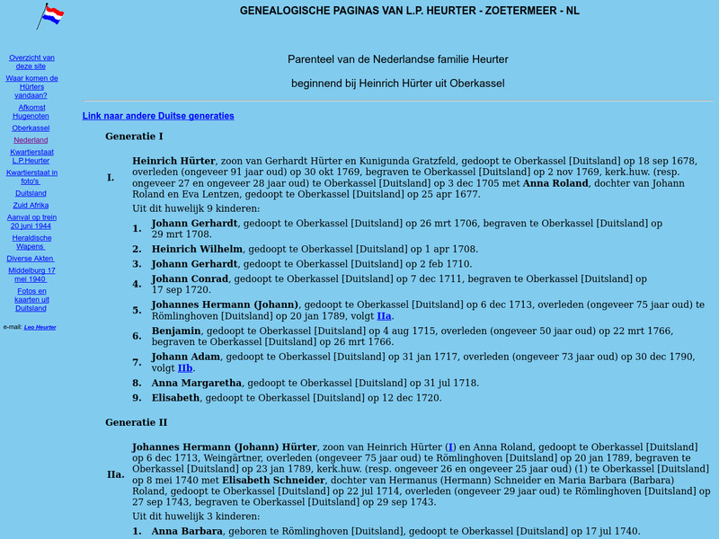 Screenshot van website