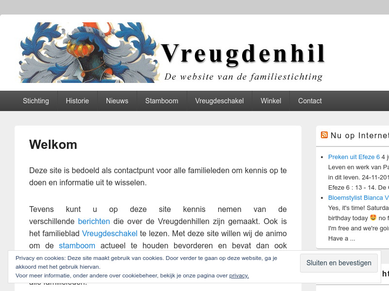 Screenshot van website