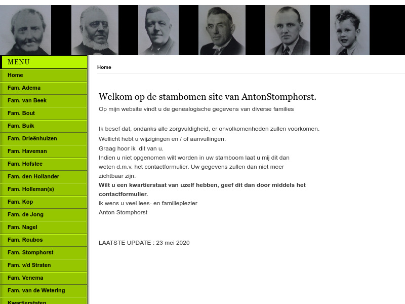 Screenshot van website