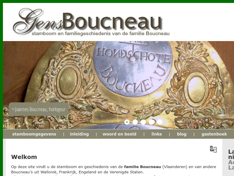 Screenshot van website