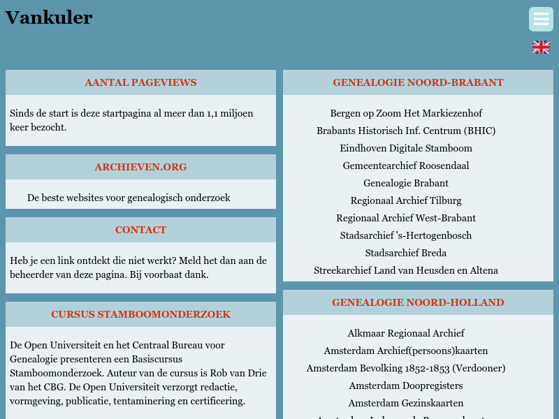 Screenshot van website