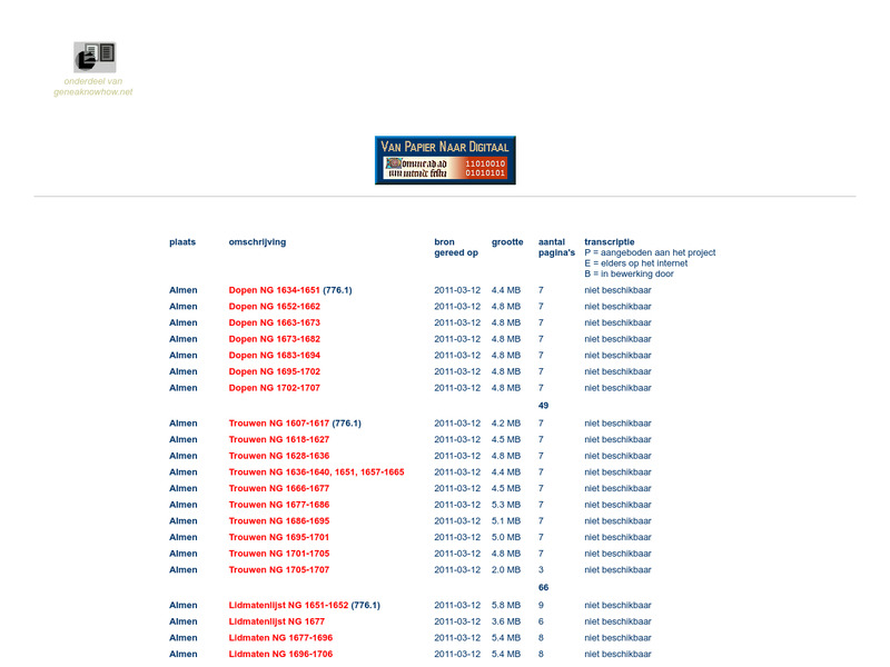 Screenshot van website