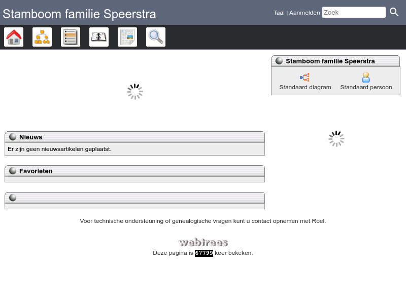 Screenshot van website