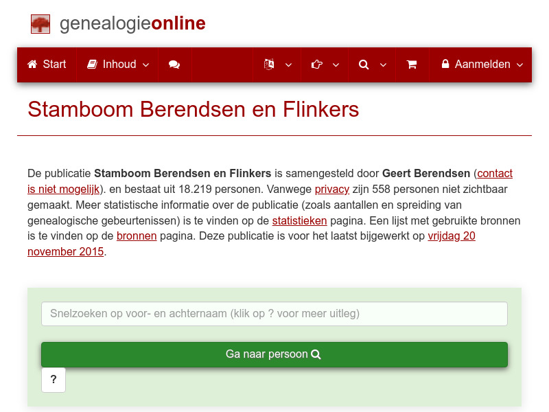 Screenshot van website