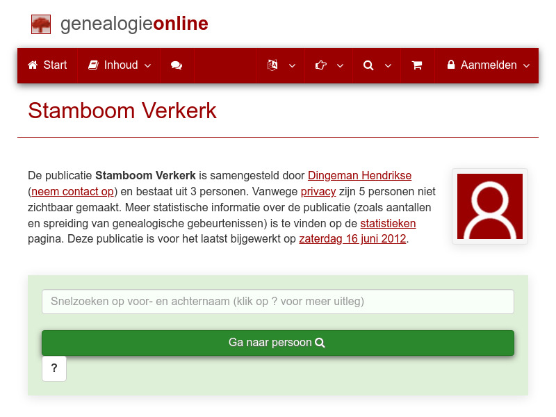 Screenshot van website