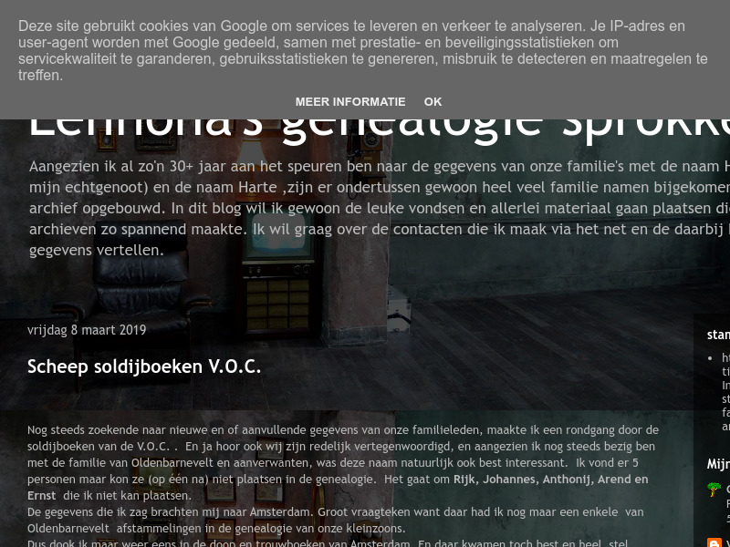 Screenshot van website