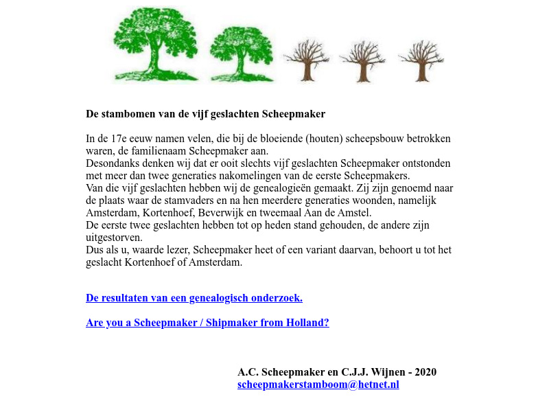 Screenshot van website