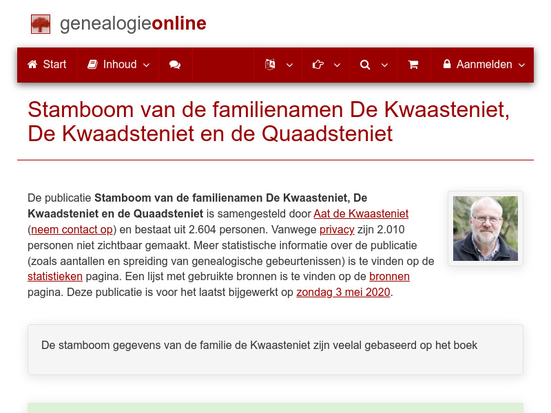 Screenshot van website