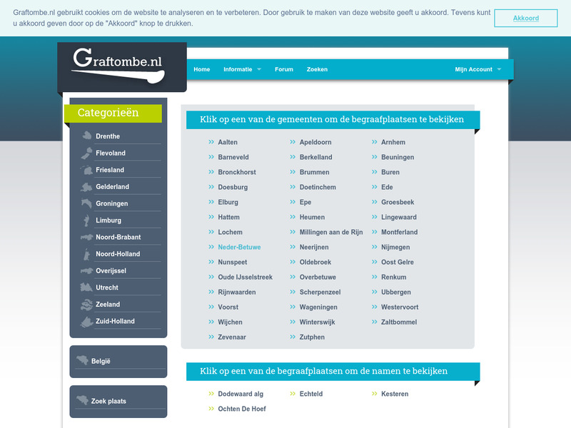 Screenshot van website