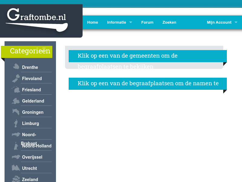 Screenshot van website