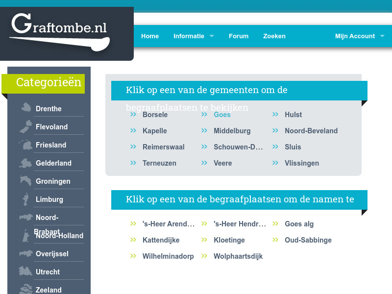 Screenshot van website