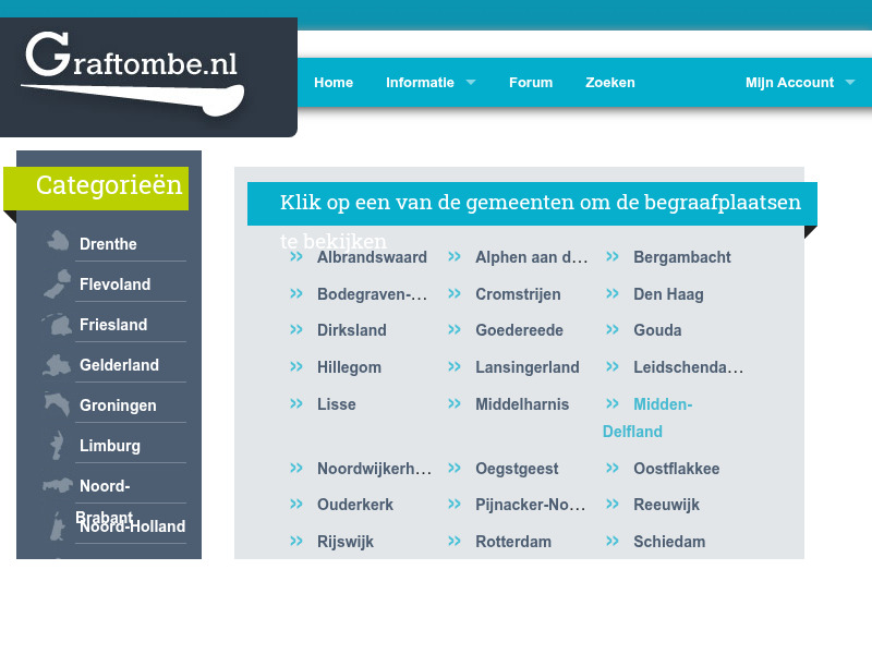 Screenshot van website
