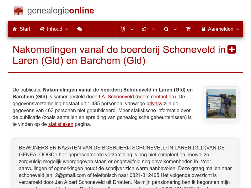Screenshot van website